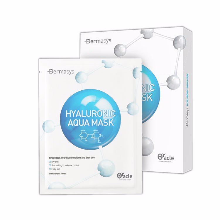 Тканевая маска с гиалуроновой кислотой для сухой кожи Dr. Oracle DERMASYS Hyaluronic Aqua Mask(5 sheets/1box), 25ml
