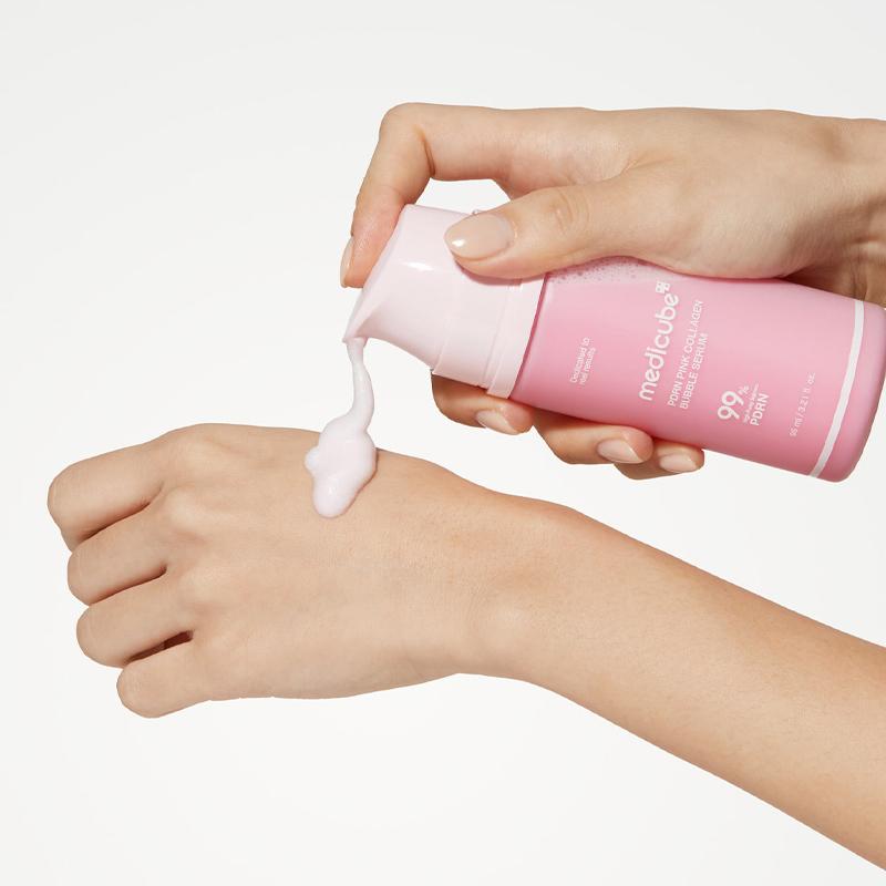 Пузырьковая сыворотка с коллагеном и ПДРН medicube PDRN Pink Collagen Bubble Serum