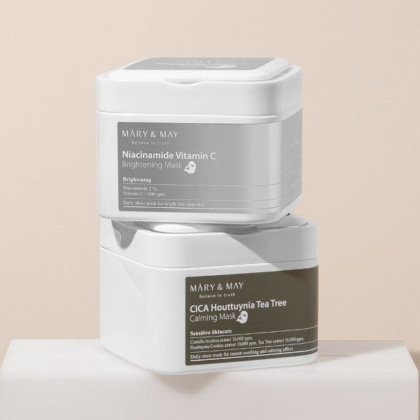 Набор осветляющих масок с ниацинамидом и витамином C Mary&May Niacinamide Vitamin C Brightening Mask