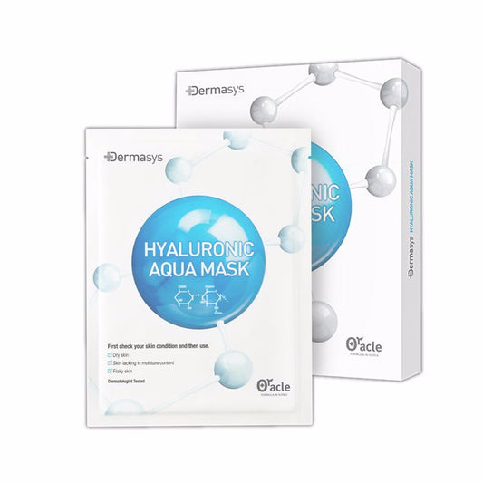 Тканевая маска с гиалуроновой кислотой для сухой кожи Dr. Oracle DERMASYS Hyaluronic Aqua Mask(5 sheets/1box), 25ml